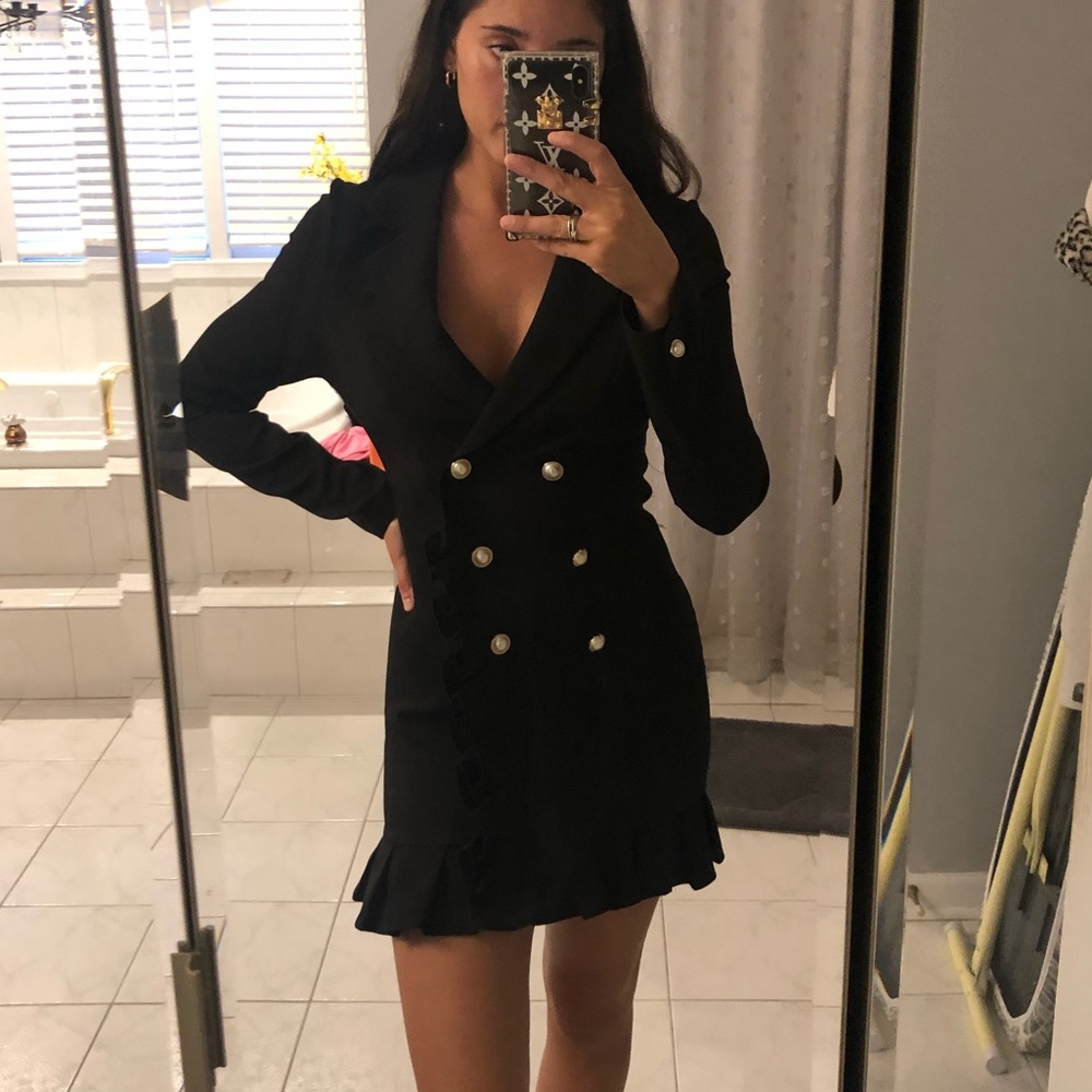 Akira black blazer dress